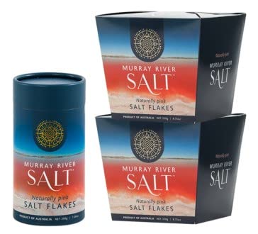 Murray River Salt - Juego de regalo multipaquete, (1) recipientes de 7.05 oz y (2) cajas de chef de 8.82 oz