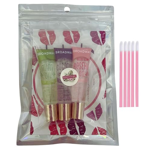 Broadway Hydrating Lip Gloss, LIP GLOSS SET-Non-Sticky- Glossy, Lasting vitamin infused (14ml Each, Pack of 3) (Mint, Coconut, Rosehip) Bundle- Perfect Pout Card, lip applicators -Botanical Collection - Image 5