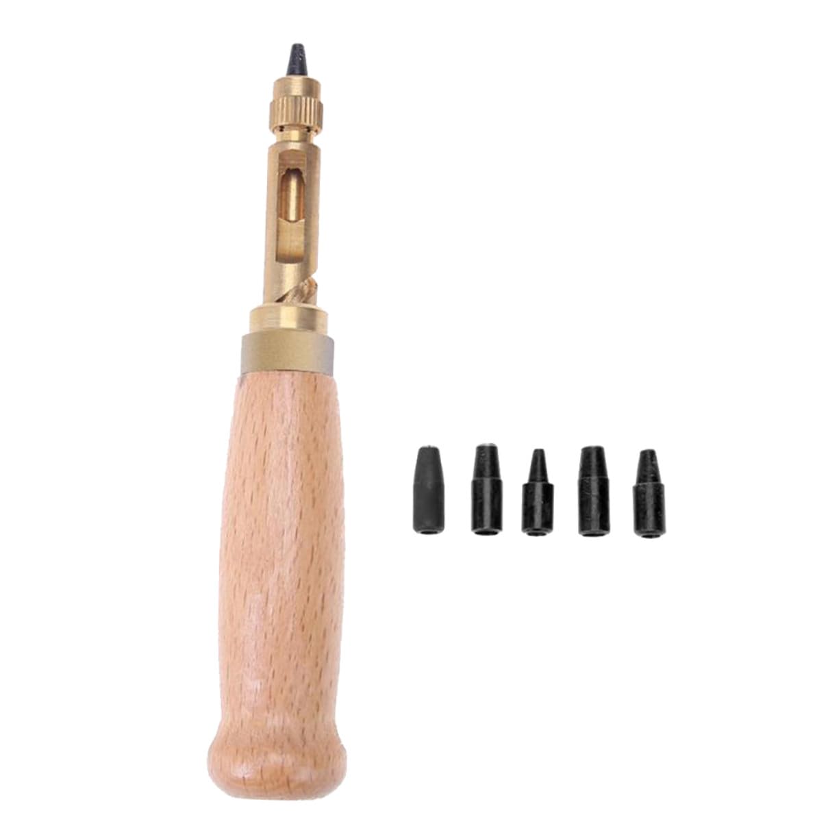 3 Piezas Herramienta Perforadora de Cinturones Automática Silenciosa con Cabezales Intercambiables para Cuero y Manualidades DIY Resistente Aleación