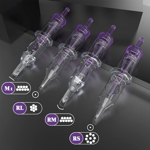Image of Wormhole Tattoo Cartridge Needles, 50pcs Mixed Sizes Disposable Tattoo Needles 5RL 7RL 9RL 5RS 7RS 9RS 15M1 21M1 15RM 21RM for Tattoo Pen Cartridge Machine (RL&RS&M1&RM)