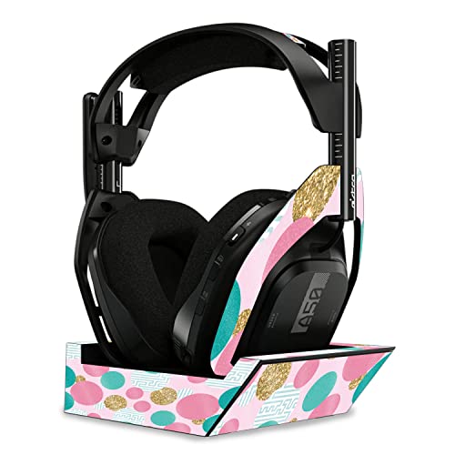 Image of MightySkins Glossy Glitter Skin Compatible with Astro A50 Wireless Headphones + Base Station (Gen 4) - Golden Bubbles | Protective, Durable High-Gloss Glitter Finish | Easy to Apply | Made in The USA