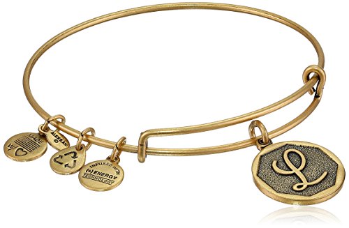 Alex and Ani Rafaelian Gold-Tone Initial 'L' Expandable Wire Bangle Bracelet, 2.5'