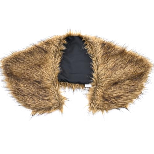 ASSRECT Cuello Vikingo Piel Sintética Zorro Hombre Mujer, Chal Medieval Invierno, Bufanda Disfraz Cosplay Halloween Carnaval, Accesorio Tendance Diario