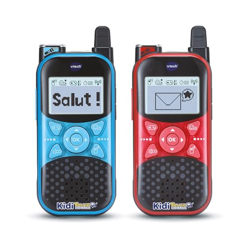 VTech - Kidi Talkie Explorer Bleu et Rouge, Talkies-Walkies Enfants avec Lampe Torche, Communication Cryptée Sécurisée, Portée de 200 Mètres, Cadeau...