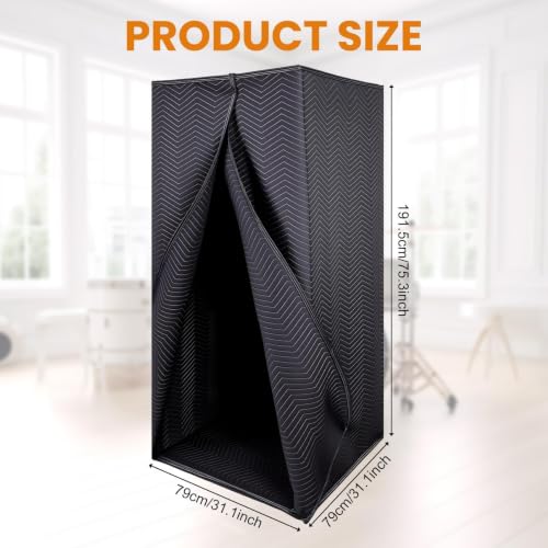 6.28 FT Portable Vocal Booth, Foldable Sound Isolation Recording Booth by Noliven - Used condition - Image 4