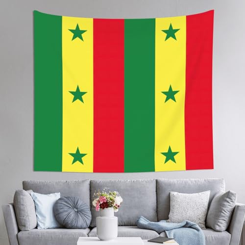 Tapestry drapeau Sénégal EdWal 152x130 cm tenture murale en tissu