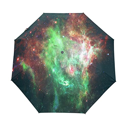 Parapluie automatique compact pour voyage et plage motif galaxie fantastique fille