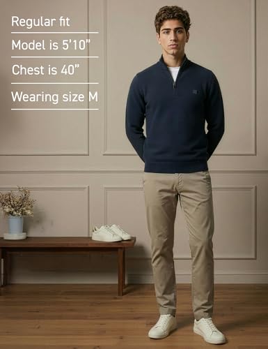 Image of DAMENSCH ReNEWd Soft Ribbed Texture, Strong Durable Fabric, Dyes Ottoman Half-Zip Sweatshirts