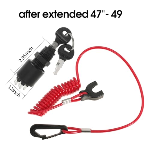 Interruptor de llave de ignición con cordón de seguridad Reemplazo 5005801 175974 para OMC Johnson Evinrude motor fuera de borda 40-200HP miniatura 2