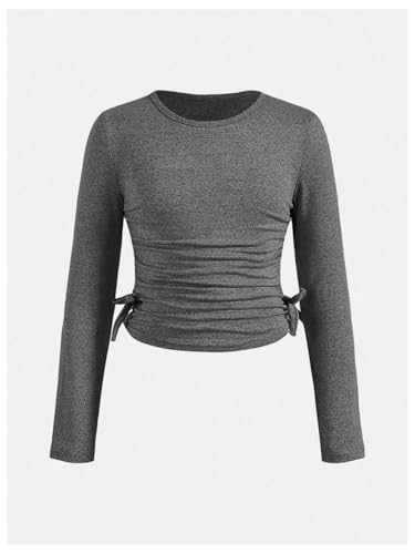 Image of Floerns Girl's Two Piece Outfit Bowknot Knit Tee Shirt with Flare Leg Pants Set