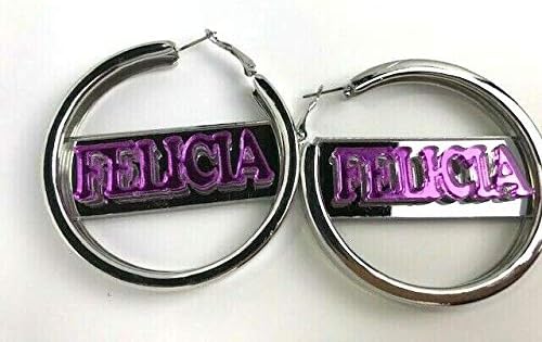Custom Silver Hoop Earrings Name Plate Laser Cut Personalized Design Stunning Look - Quality, Attractive Silver Hoop Earrings, Made To Order - A Great Gift