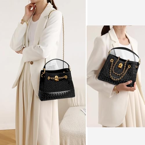 Bolsa Tote pequeña para mujer JBRUN en gamuza tejida miniatura 2