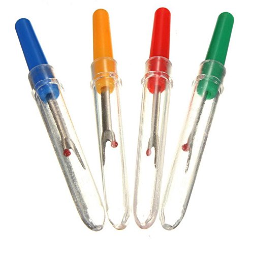 Sevenmye Découseur point de filetage Unpicker avec poignée en plastique et housse pour couture et travaux manuels, couleurs assorties, 4 pièces Cover