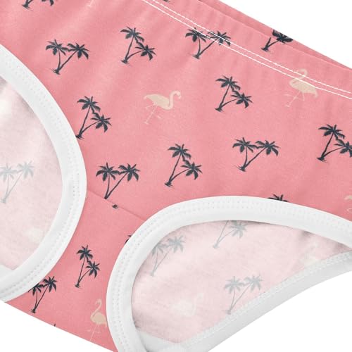 Girls' Underwear Palm Trees Flamingo Cotton Stretch Comfort Toddler Panties4