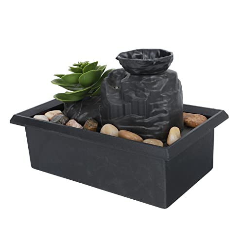 QUMIIRITY 1Pc Artificial Water Fountain Battery Powered Home Decoration with Unique Design and Cobblestone Landscaping for Indoor Tabletop Relaxation and Aesthetic Appeal