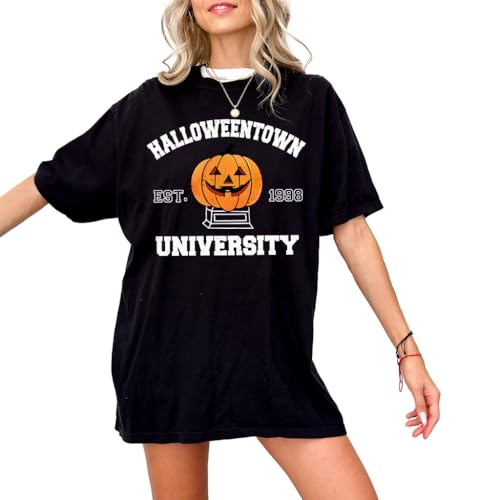 Halloween Town University T-Shirt - Jack-o'-Lantern - Casual Short Sleeve Crew Neck Tee for Men, Women, Unisex, 100% Cotton