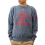 [ジーンズバグ] 12ozスウェット U.S.M.C. VA オリジナル ミリタリー プリント ヘビーウエイト スエット トレーナー 12SW-VA ＸＬ ストーンブルー（210）