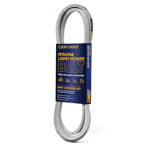 Image of 【Upgraded 2026】 M154958 Mower Deck Belt by Canamax - for 48 Inch Decks John Deere GT235 X300 345 X320 325 GT275 | Aramid Cord | 111.4 inch x 5 /8 inch
