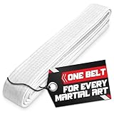 Taekwondo Uniform White Belt for Women - 86.6' Judo Belt Women Jiu Jitsu Gi Karate Belt Martial Arts Training Equipment White Belts for Men - Aikido Gi BJJ White Belts Womens Jiu Jitsu Gi TKD Belt