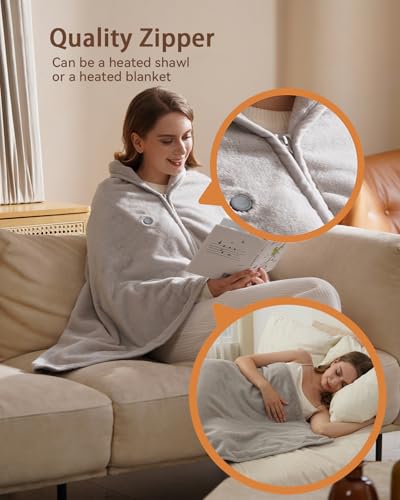 Image of Zireot Cordless Heated Blanket with Battery Pack,Battery Operated Heated Throw,USB Rechargeable Heated Blankets