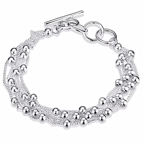 Bracelet Feng Shui en argent 925 anti-ternissement aux perles pures