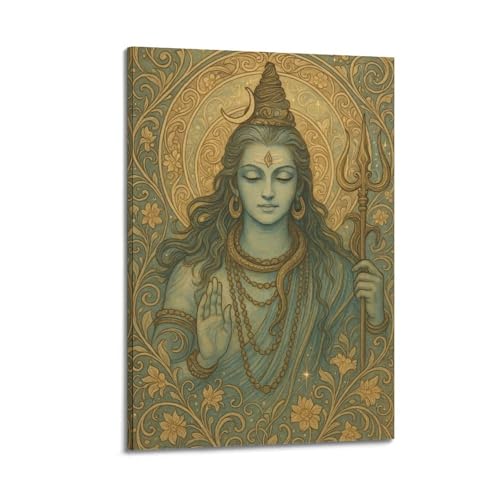 Poster de Shiva hindou CMHONLY 20x30cm sur toile décoration moderne avec cadre