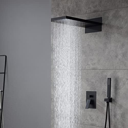 Cascada 9”x22” Luxury Shower system (Wall Mounted) con válvula de un solo mango, 3 funciones (Lluvia, Cascada y ducha de mano) (Bronce frotado en aceite) miniatura 2
