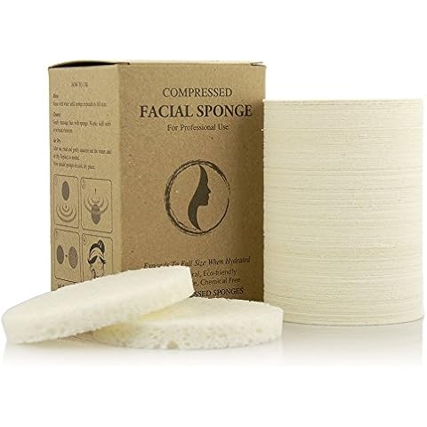 Facial Sponges - APPEARUS Compressed Natural Cellulose Face Sponge | Made in USA | Professional Spa Sponges for Face Cleansing, Massage, Pore Exfoliating, Mask, Makeup Removal (White) Cover