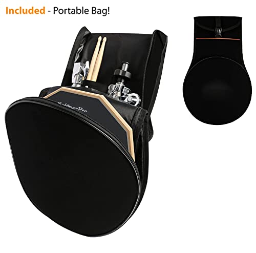 Softline Pro SP-DPPK-Kit 12" & 10 Corners Dumbed Drum Practice Pad Kit, Double Side with Stand & Bag (SP-DPPK-Practice-Pad-Kit)