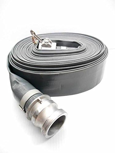 HSGF020050CGS PVC 2" X 50 ' Grey PVC Hose with Cam and Groove Fittings Cam and Groove Connection, 80 psi Maximum Pressure, 50' Length