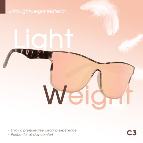 mosanana Polarized Sports Sunglasses for Women Men, TR90 Lightweight Frame Mirrored UV400 Protection MS523683