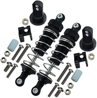 Aluminium Front Adjustable Spring Damper (70mm) & Protector Mount For 1/12 Tamiya R/C Lunch Box - 1Pr Set Black