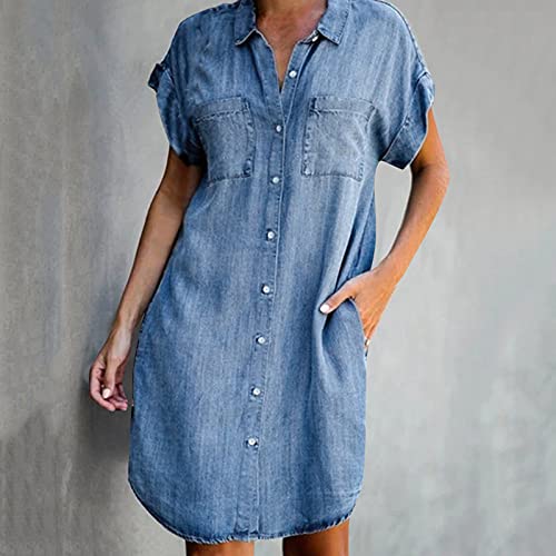 Robe d'été en denim fin et fluide style midi décontracté
