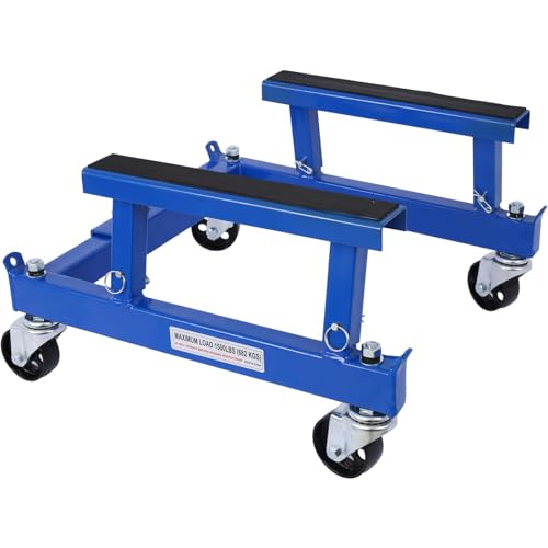 Motorcycle Dolly ATV Motorcycle Four Wheeler Cycle Engine Cradle Dolly 1500lbs Heavy Duty Racks for Motorcycle Maintenance Engine Stand Blue
