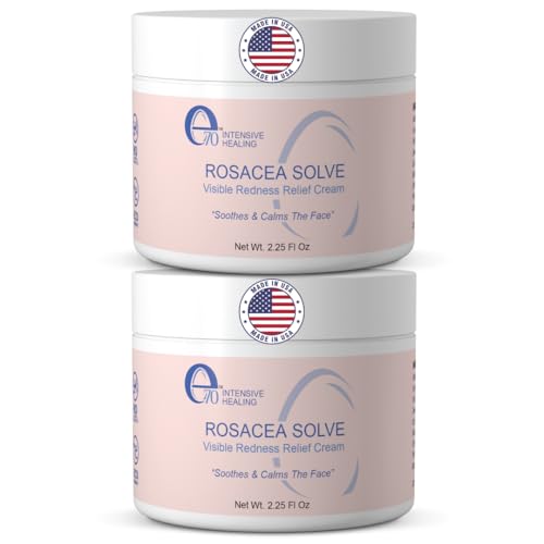 Rosacea Treatment for Face Skincare Cream for Women & Men (Pack of 2) - Gentle Moisturizer Redness Reducing Skin Care - with Aloe Vera & Hyaluronic Acid - Day-Night, Made in USA by e70 (2.25 fl. oz.)