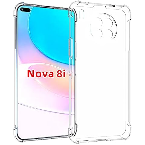 USTIYA Case for Huawei Nova 8i Clear Crystal TPU Soft Four Corners Bumper Protect Camera Protective Case Cover Transparent Phone Case Cover