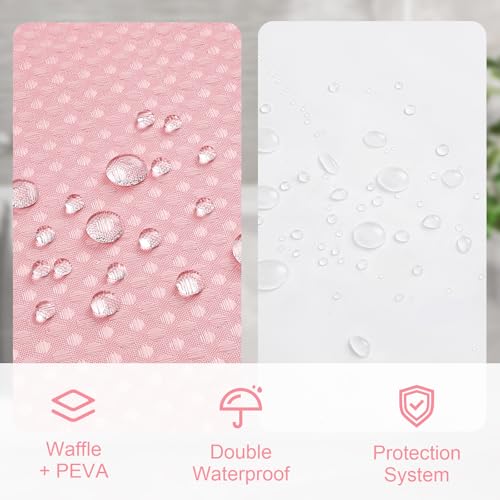Craidlela 2 in 1 Pink Shower Curtain Set with PEVA Liner, 72 x 84 by Craidlela - Used condition - Image 4