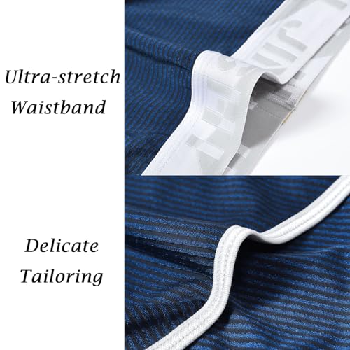 JINSHI Men's Mesh Striped Briefs,Sexy Bikini Bulge Enhancing Briefs,Low Rise Ball Pouch Stretch Breathable Underwear3