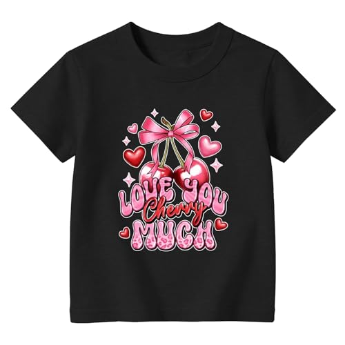 Image of Valentines Heart Shirt for Kids-Boy Girl Valentines Day Short Sleeve Cute Tween Heart Tee Tops