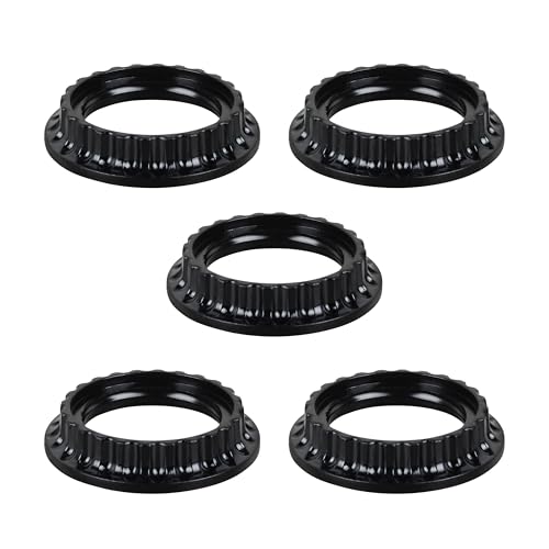 Image of Lamp Holder Sunshade Ring, E26 /E27 Threaded Lampshade Fixing Ring Suitable for Lampshade /Lamp Holder Black 5-Piece Set