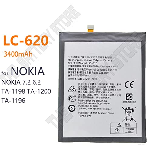 Image of THE BATTERY STORE OriginaI LC-620 (3500mAh) Battery Compatible with Nokia 6.2 /7.2 TA-1198 TA-1200 TA-1196 TA-1201 TA-1187 TA-1193 TA-1178 Battery with 6 Months Warranty(for Nokia CL620)
