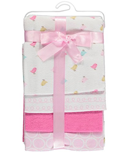 Image of Luvable Friends Unisex Baby Cotton Flannel Receiving Blankets, Birdies 4-Pack, One Size