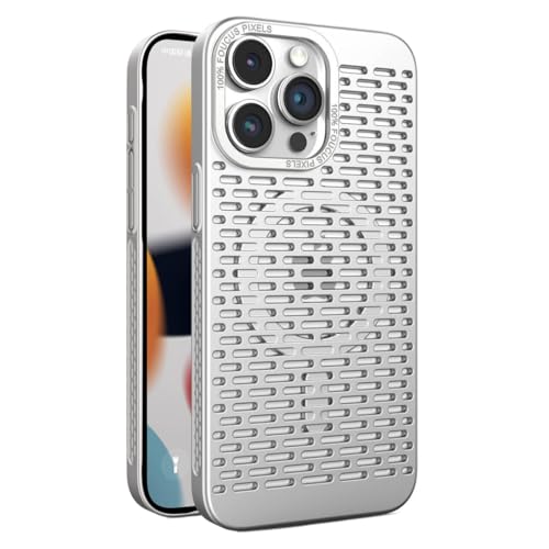 いphone15 Pro Max ケース MagSafe対応 冷却 放熱 薄型 メッキ加工 耐衝撃 マグセーフ対応 かわいい メッシュ構造 iPhone15 Pro Max 用ケース カメラレンズ保護 放熱性能 おしゃれ 韓国 マグネット搭載 スマホ冷却