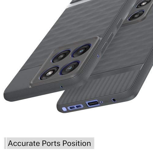 Image of Pikkme Back Cover for Motorola Moto Edge 60 Stylus 5G Camera Protection 3D Hexa Cube Design Silicone Protective Bumper Case (Grey)