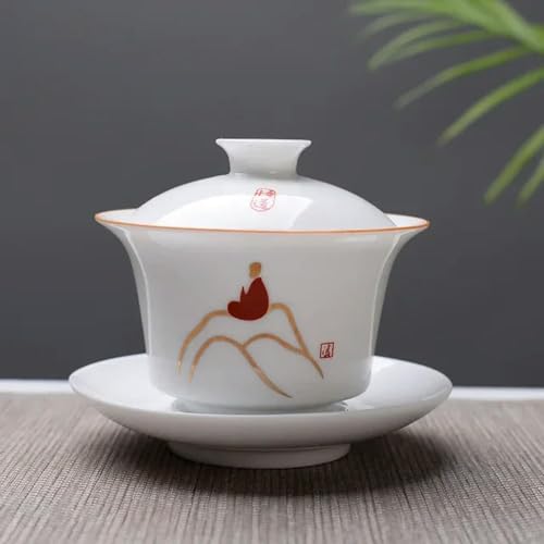 中国蓋碗磁器茶碗 白磁蓋碗茶器 150ml(5)