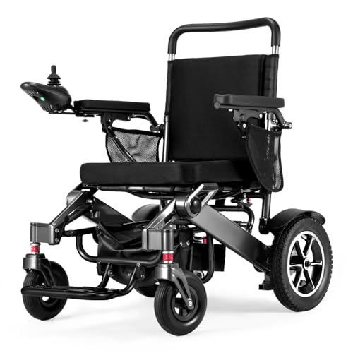 Electric Wheelchair for Adults and Seniors, 25 Miles Longer Range, Foldable Power Wheelchair, 500W Dual Motors Mobility Scooter, Compact All Terrain Motorized Wheelchair, Intelligent Folding