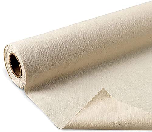 Image of 60 Inch Wide 10 oz Natural Cotton Duck Canvas Fabric 100 Percent Durable Plain Weave for Bags Backdrops Sewing Crafts and Art Projects by ERAVAT