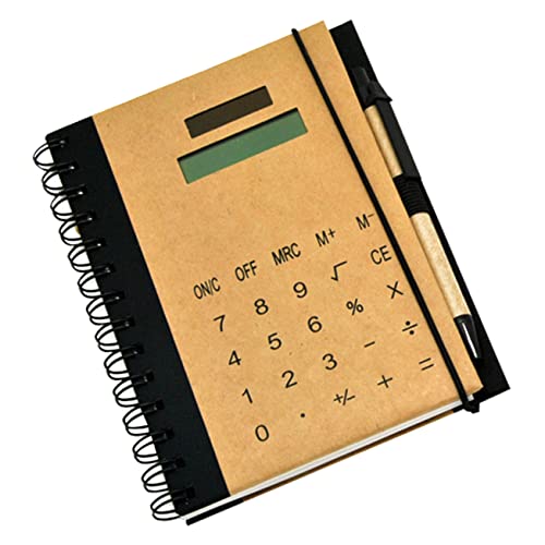 OKUMEYR Creative Travel Notepad with Solar Calculator Notebook for Students Professionals for Office Study and Journey Recording