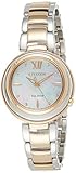 Massives Edelstahlarmband Citizen Damen Analog Quarz Uhr mit Edelstahl Armband EM0335-51D