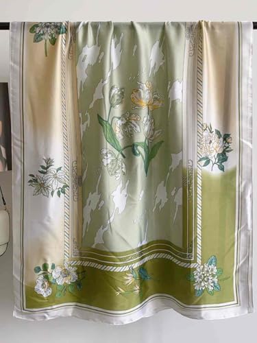 Image of Printed Poly Silken feel Scarf Stole for Women | Stylish, Soft, & Lightweight | Satin Feel Neck Scarf, Hair Scarf, Head Scarf for Women